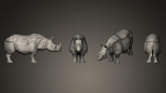 Статуэтки животных (Носорог Манеки неко, STKJ_0420) 3D модель для ЧПУ станка
